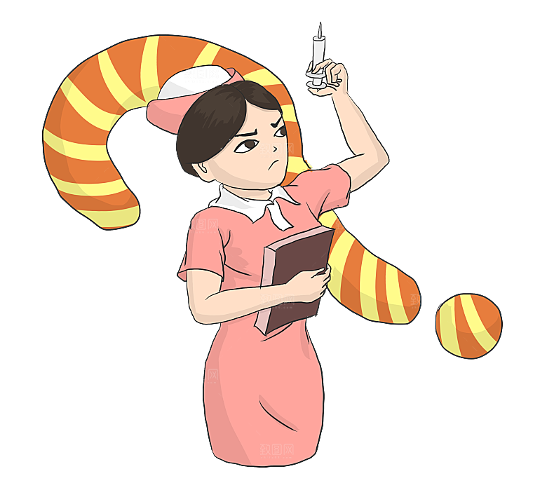 卡通手绘白衣天使医生护士医疗行业人物