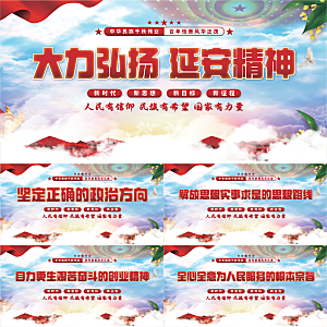 延安精神党建展板系列