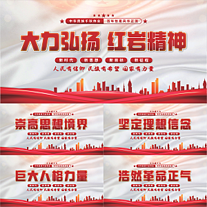 红岩精神党建展板系列
