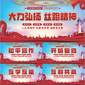 丝路精神党建展板系列