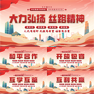 丝路精神党建展板系列