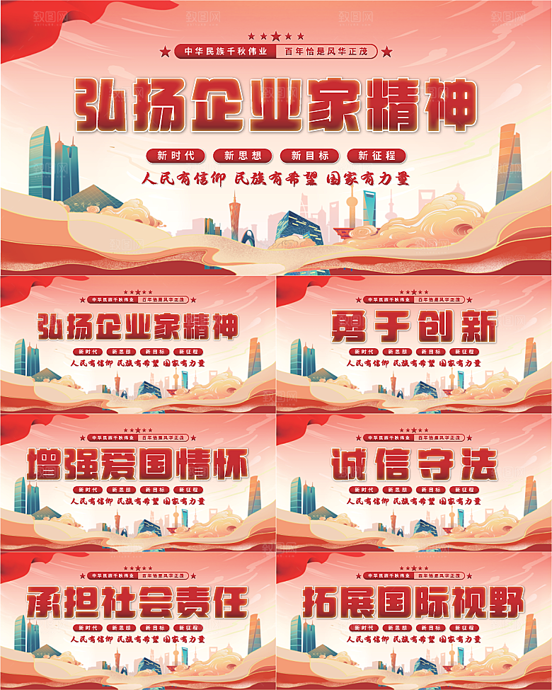 企业家精神党建展板系列