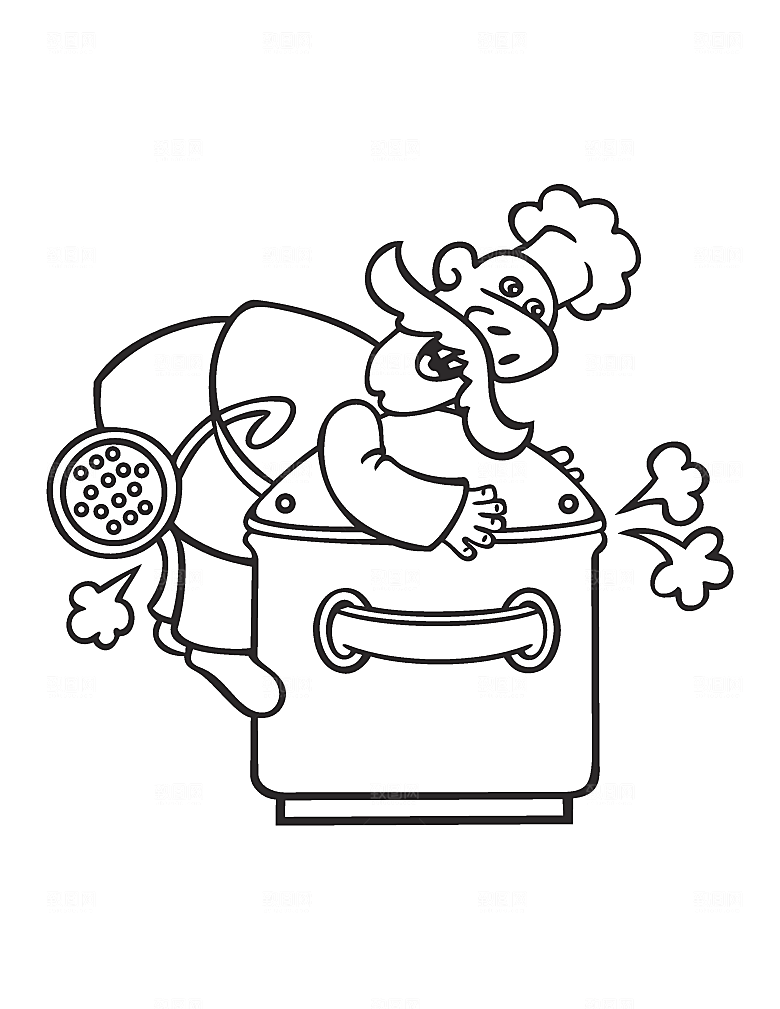 手绘可爱厨师人物素材