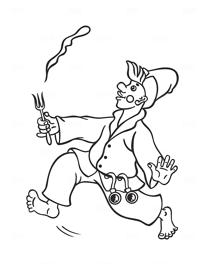 卡通手绘厨师人物素材
