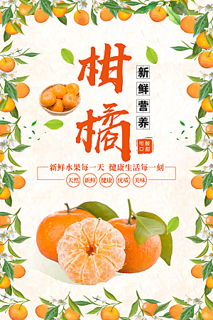 新鲜营养柑橘海报