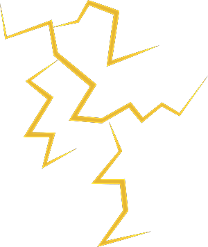 卡通漫画黄色闪电图标简约立体闪电贴图