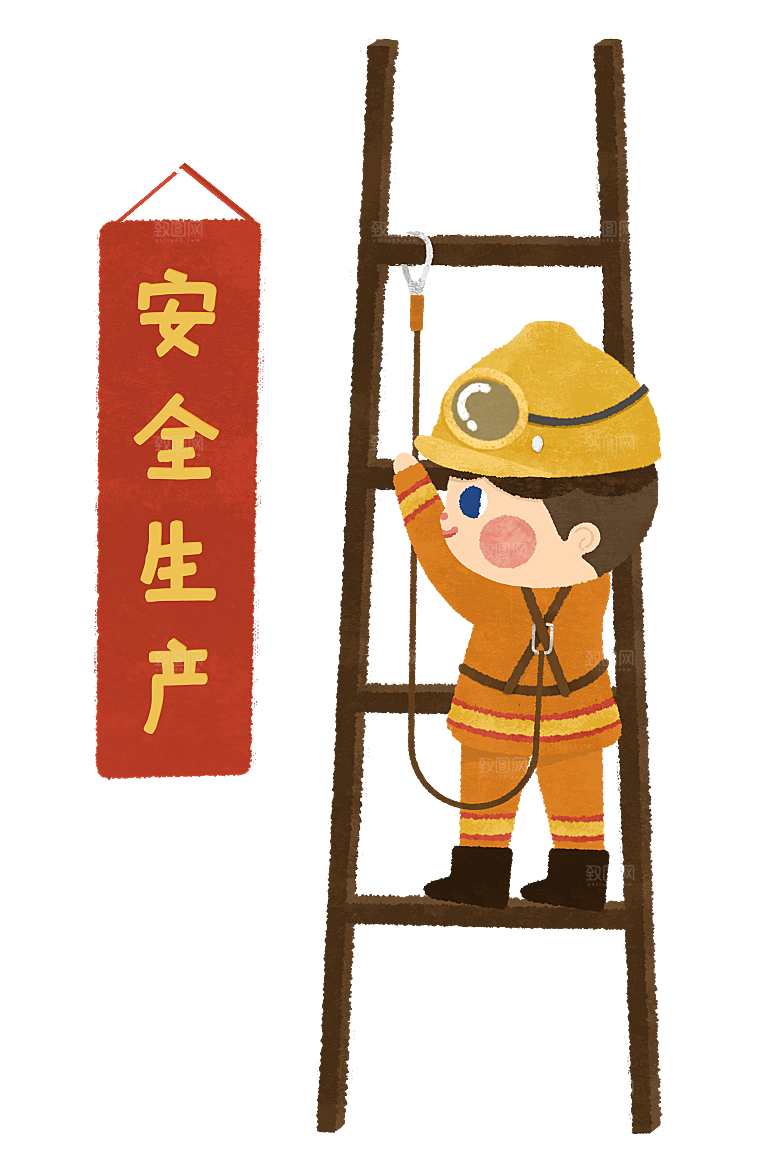 卡通消防人员车辆灭火器消防器材防火安全