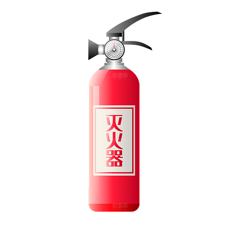 卡通消防人员车辆灭火器消防器材防火安全图
