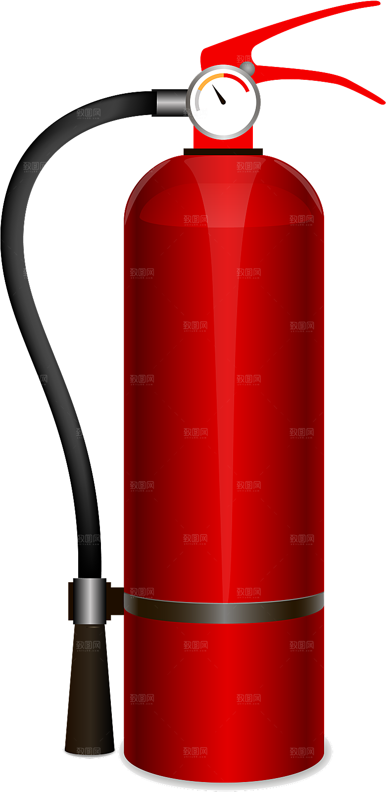 卡通消防人员车辆灭火器消防器材防火安全图