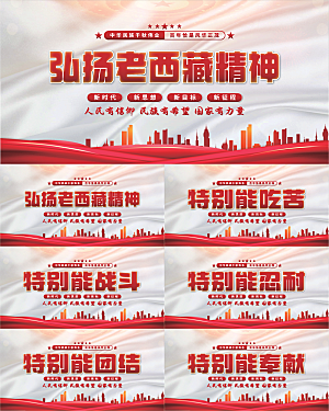 老西藏精神党建展板系列