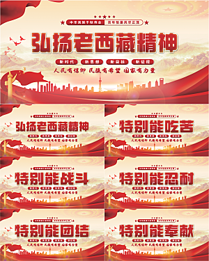 老西藏精神党建展板系列