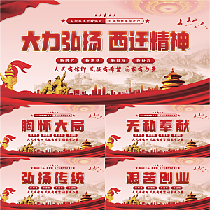 西迁精神党建展板系列