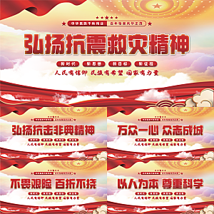 抗震救灾精神展板
