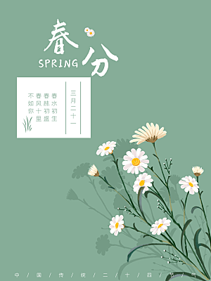 春分节气简约大气海报