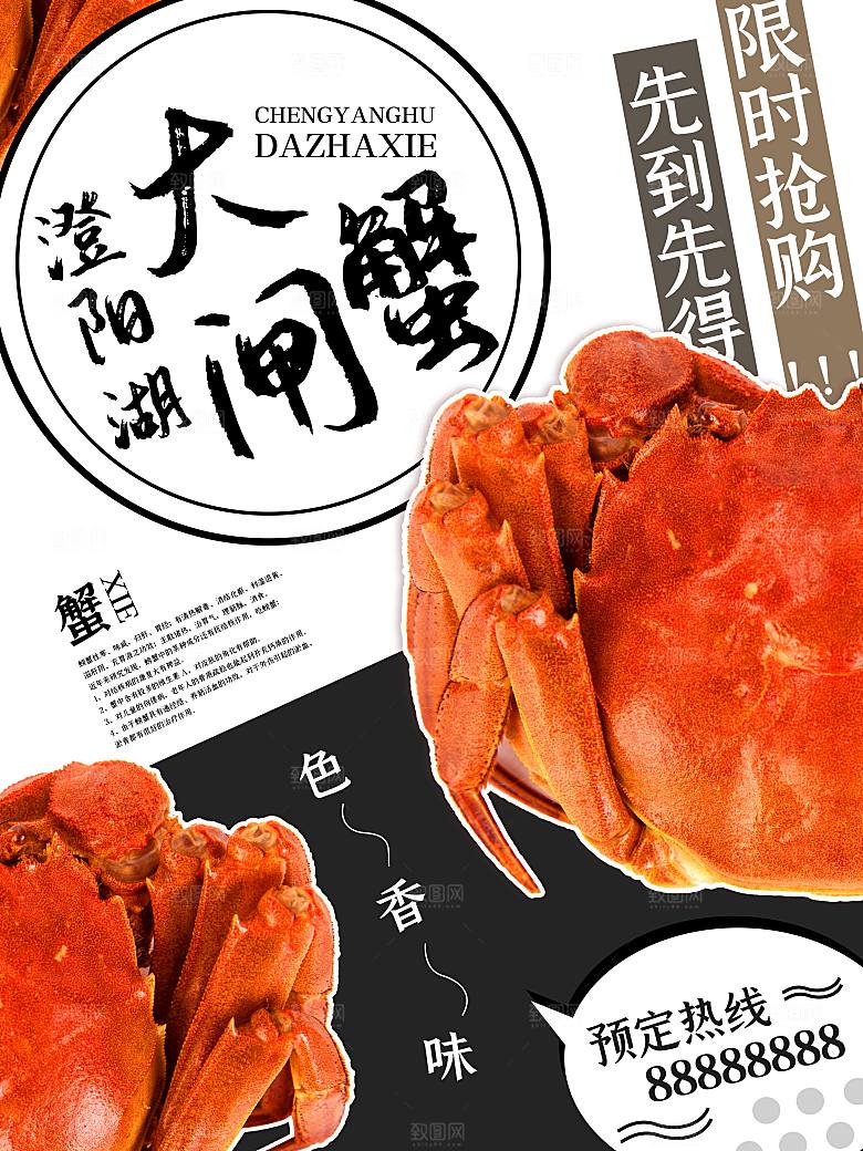 金秋美食阳澄湖大闸蟹海报