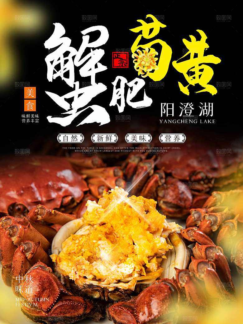 金秋美食阳澄湖大闸蟹海报