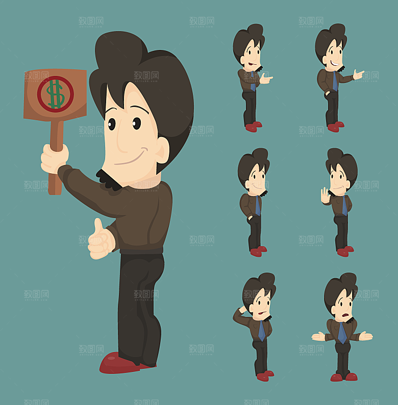 矢量男人创意办公人物设计