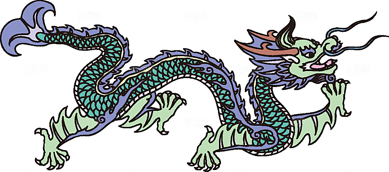 卡通手绘龙元素素材
