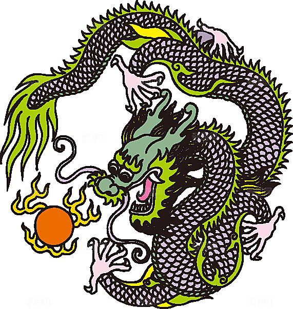 卡通手绘龙元素素材