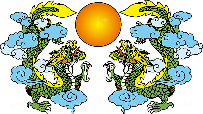 中国龙矢量素材元素