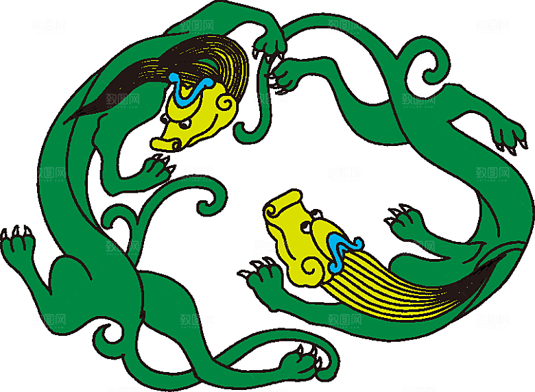 中国龙矢量素材元素