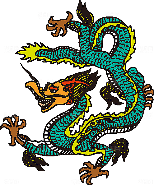 矢量龙纹卡通手绘中国龙