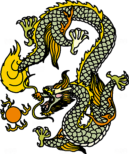 矢量龙纹卡通手绘中国龙