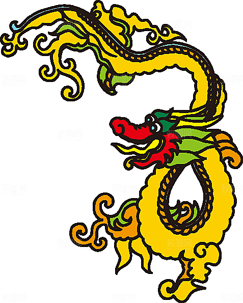 矢量龙纹卡通手绘中国龙