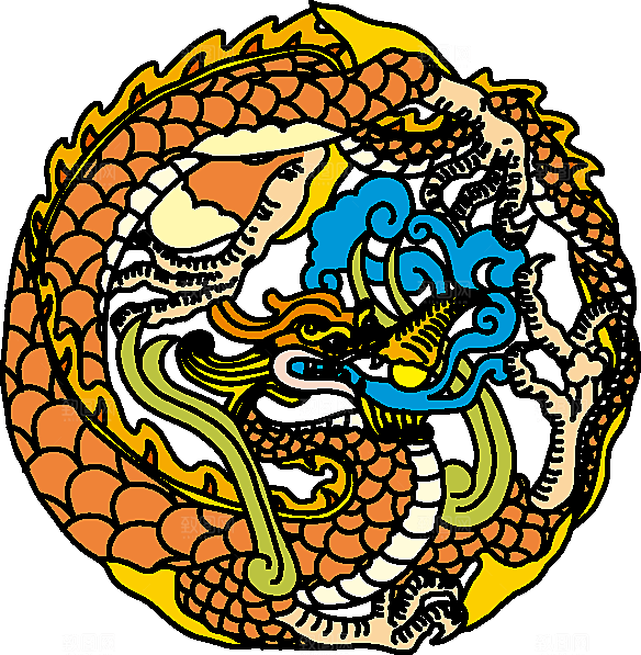 矢量龙纹卡通手绘中国龙