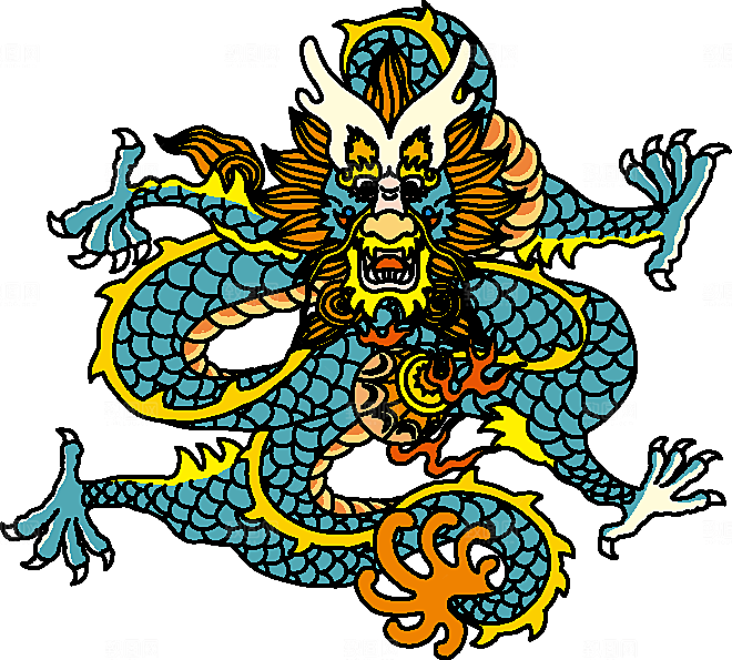 矢量龙纹卡通手绘中国龙