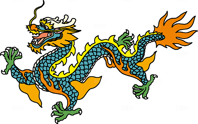 矢量龙纹卡通手绘中国龙