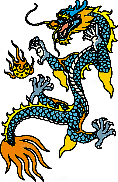 矢量龙纹卡通手绘中国龙