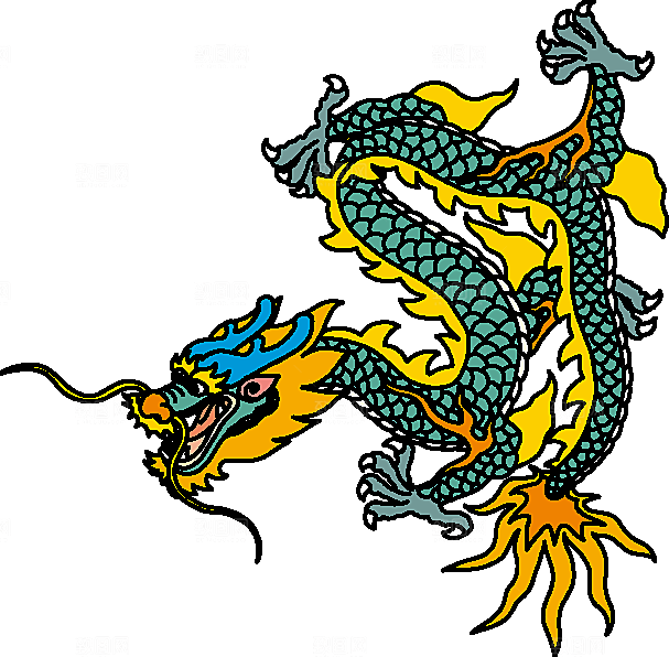 矢量龙纹卡通手绘中国龙
