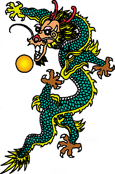 矢量龙纹卡通手绘中国龙