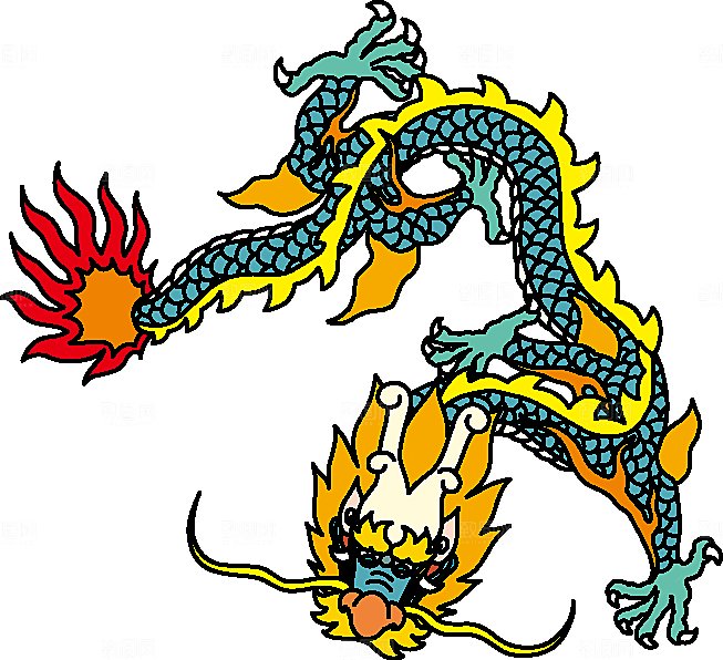 矢量卡通龙纹插画素材