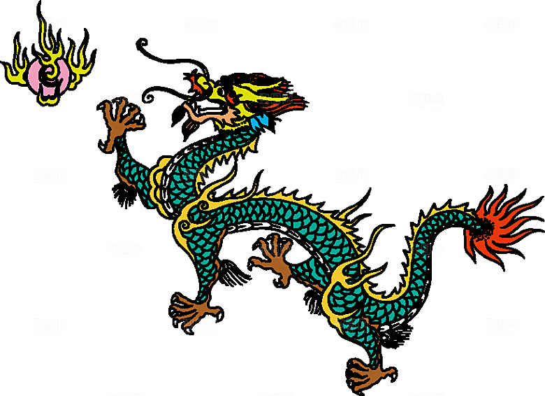 矢量卡通龙纹插画素材
