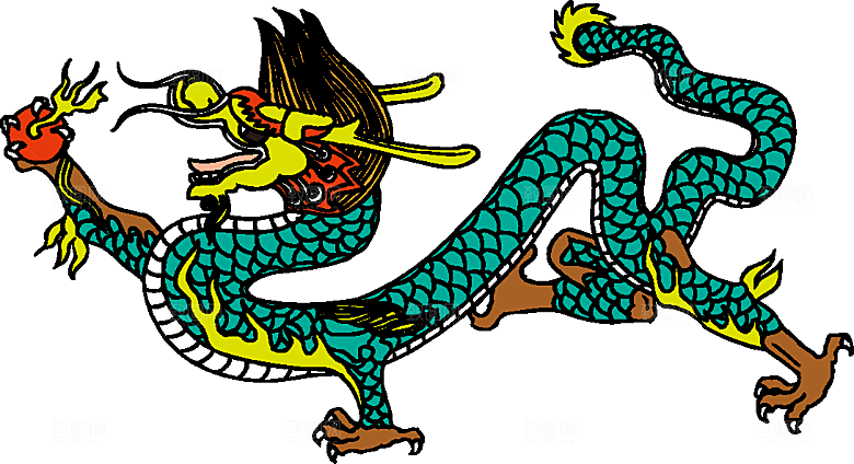 矢量卡通龙纹插画素材