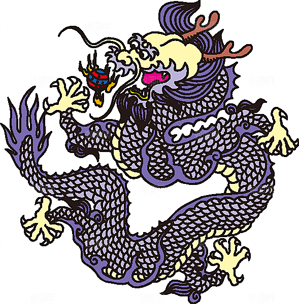 矢量卡通龙纹插画素材