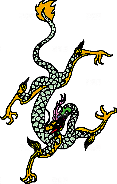 矢量卡通龙纹插画素材