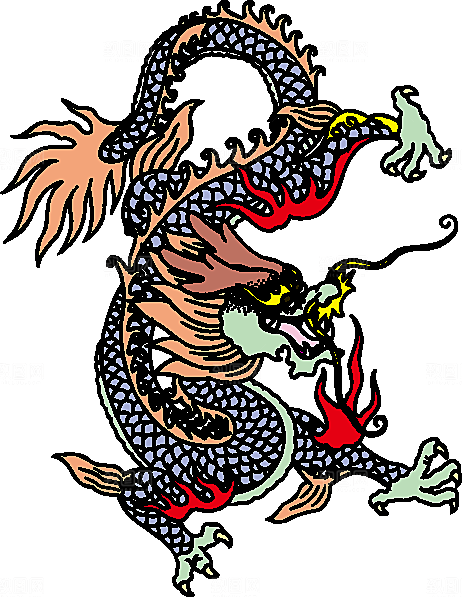矢量卡通龙纹插画素材