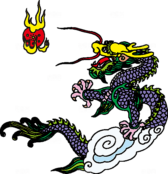 矢量卡通龙纹插画素材