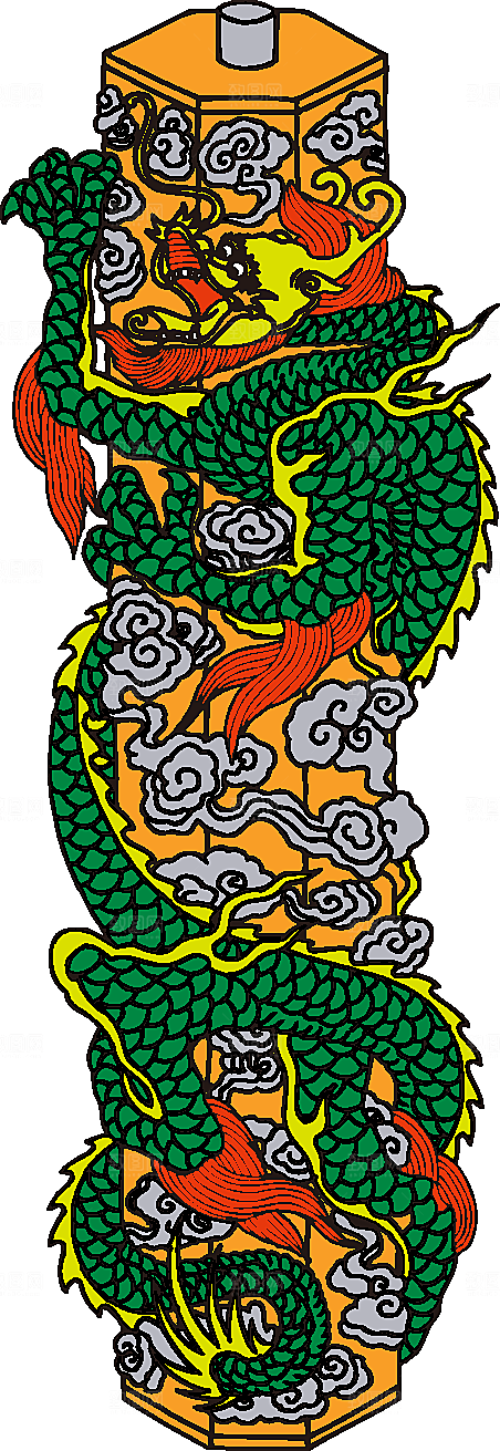 矢量卡通龙纹插画素材