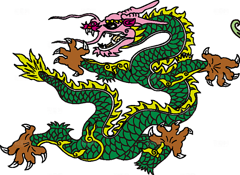 矢量卡通龙纹插画素材