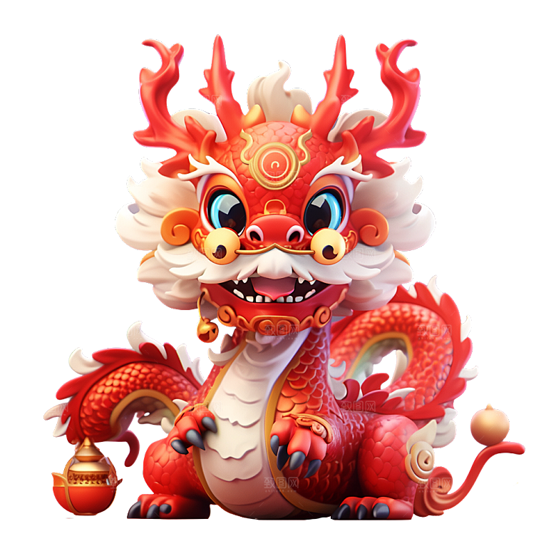 2024龙年神龙图腾龙形象3D立体