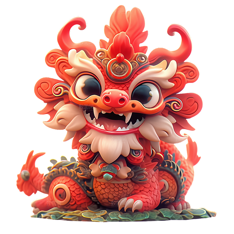 2024龙年神龙图腾龙形象3D立体