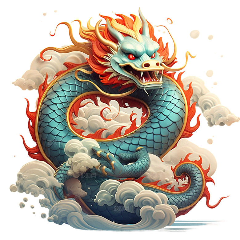 2024龙年神龙图腾龙形象3D立体