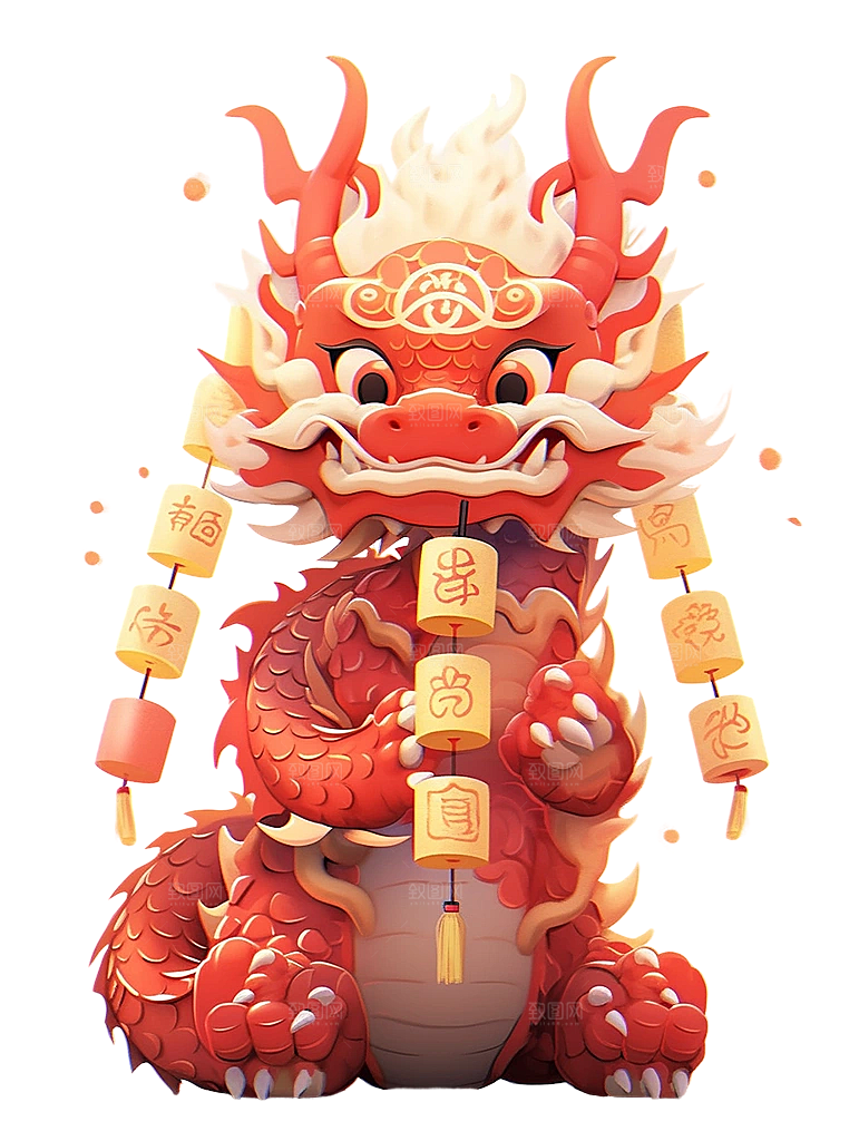 2024龙年神龙图腾龙形象3D立体