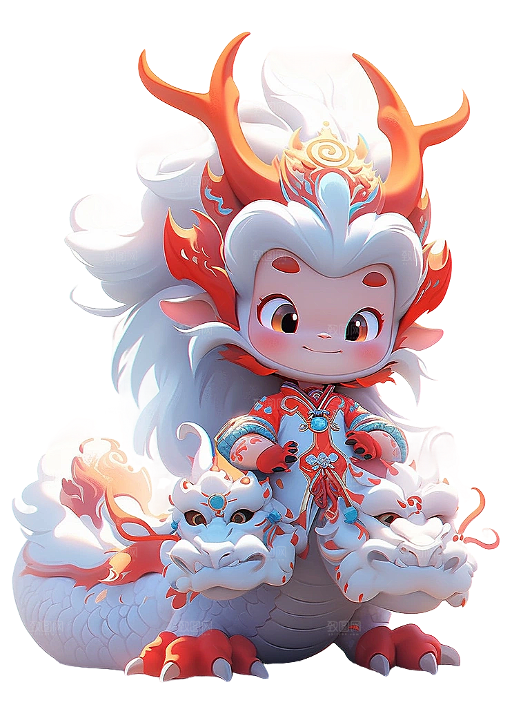 2024龙年神龙图腾龙形象3D立体素材