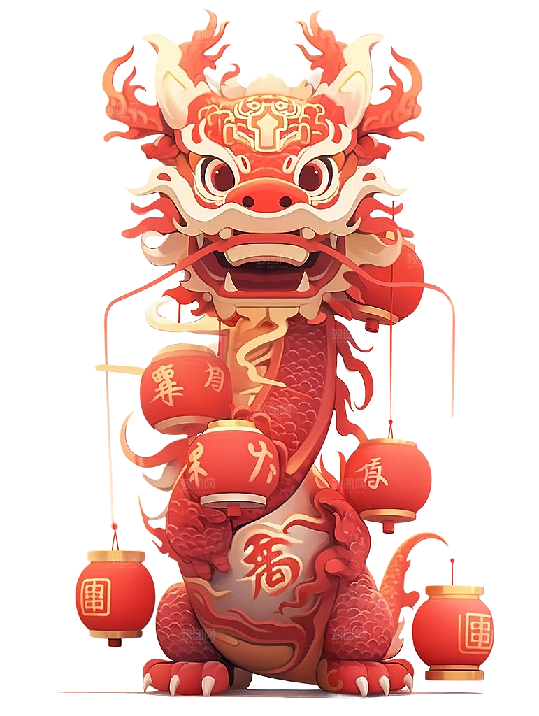2024龙年神龙图腾龙形象3D立体素材