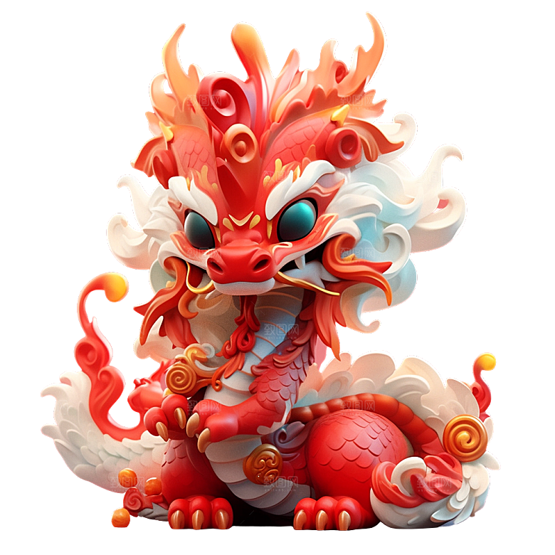2024龙年神龙图腾龙形象3D立体素材